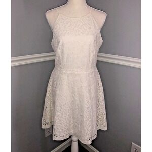 New Bleuh Ciel Dress Juniors Large White lace spaghetti straps